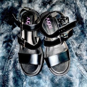 Black platform shoes